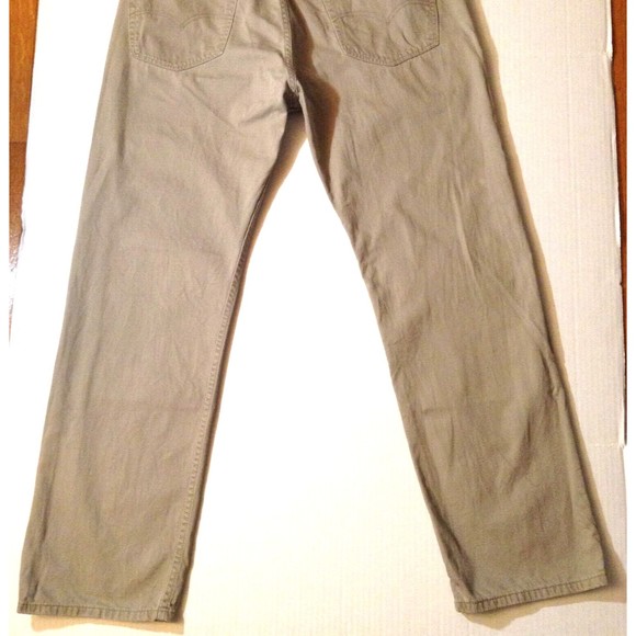 Levis 505 Jeans Mens Size 38x32 Khaki Straight Leg Relaxed Cotton Denim Pants - Picture 6 of 9